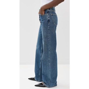 ANINE BING Women's Hugh Jeans Stylish Wide-Leg Denim
