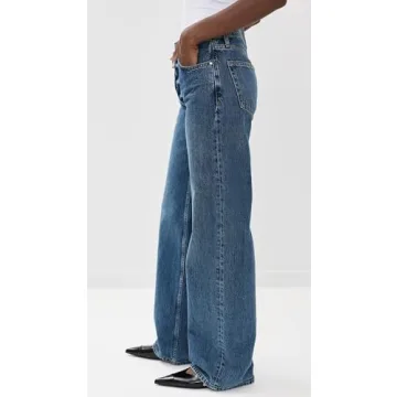 ANINE BING Women's Hugh Jeans Stylish Wide-Leg Denim