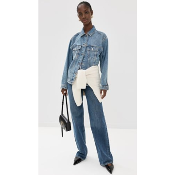 ANINE BING Women's Hugh Jeans Stylish Wide-Leg Denim