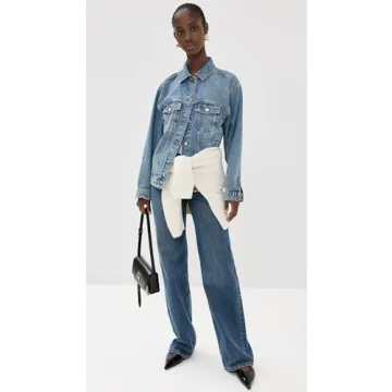 ANINE BING Women's Hugh Jeans Stylish Wide-Leg Denim