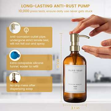 Glass Soap Dispenser Set for Kitchen Sink & Bathroom