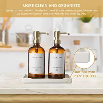 Glass Soap Dispenser Set for Kitchen Sink & Bathroom