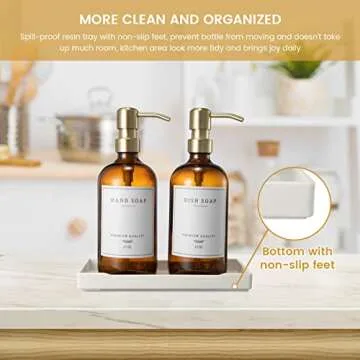 Glass Soap Dispenser Set for Kitchen Sink & Bathroom