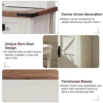 T4TREAM Farmhouse Vanity with Mirror and Lights, 42'' Vanity Desk