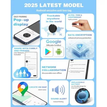 Air Tags for Android - 4 Pack with 2 Year Battery Life