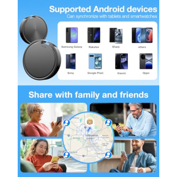 Air Tags for Android - 4 Pack with 2 Year Battery Life