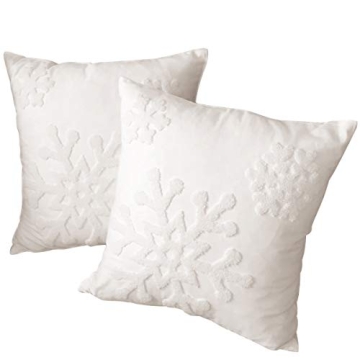 HUAGUOGUO 18 x 18 Christmas Snowflake Pillow Covers
