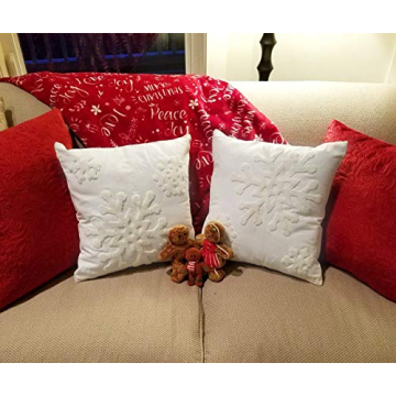 HUAGUOGUO 18 x 18 Christmas Snowflake Pillow Covers