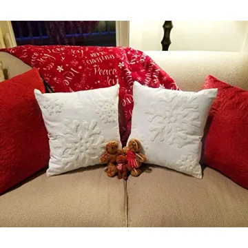 HUAGUOGUO 18 x 18 Christmas Snowflake Pillow Covers