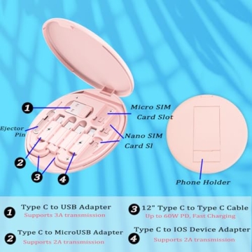 Multi USB Charging Adapter Cable Kit - Fast Charge & Data Transfer