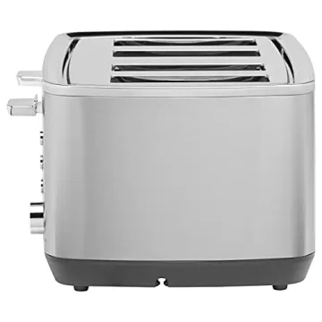 GE Stainless Steel 4-Slice Toaster with Wide Slots & 7 Shades