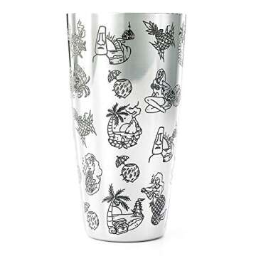 Barfly Cocktail Tin, Large 28 oz (828 ml), Stainless Steel, Tiki