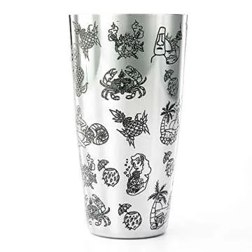 Barfly Cocktail Tin, Large 28 oz (828 ml), Stainless Steel, Tiki