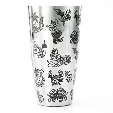 Barfly Cocktail Tin, Large 28 oz (828 ml), Stainless Steel, Tiki