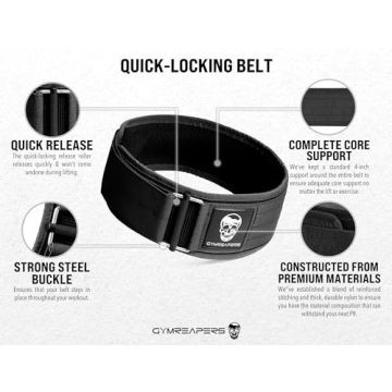 Gymreapers Weightlifting Belt with Quick Locking Mechanism