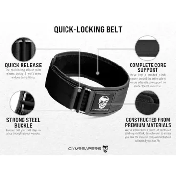 Gymreapers Weightlifting Belt with Quick Locking Mechanism
