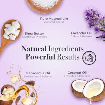 NaturallyMum - Magnesium Body Lotion [NATURAL & VEGAN] - Topical Magnesium Chloride Cream Lotion Support for Sleep, Bone, Heart & Muscle Health - Lavender - Made in UK & Safe for Kids