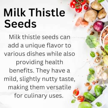 Herbs Botanica Milk Thistle Herb Seeds 100% Natural Cardo Mariano Semillas for Herbal Tea, Tinctures...