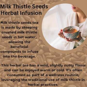 Herbs Botanica Milk Thistle Herb Seeds 100% Natural Cardo Mariano Semillas for Herbal Tea, Tinctures & DIY Use Whole Milk Thistle Seeds for Grinding & Infusions – 8 oz Pack