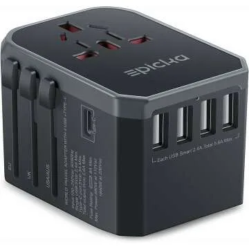 Universal Travel Adapter with USB-C and Smart Power