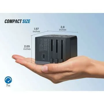 Universal Travel Adapter with USB-C and Smart Power