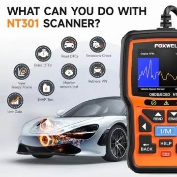 Foxwell NT301 OBD2 Scanner with Live Data & Easy Use