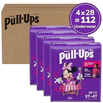 Pull-Ups Girls' Potty Training Pants, Size 3T-4T Training Underwear (32-40 lbs), 112 Count (4 Packs ...