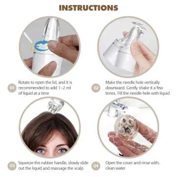 Scalp Massager Comb and Minoxidil Applicator Bottle for Hair Growth, Follicle Care and Thinning Hair Loss Treatment (White)