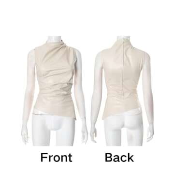 Stylish BAIMORE Sleeveless PU Leather Tank Top for Women