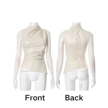 Stylish BAIMORE Sleeveless PU Leather Tank Top for Women