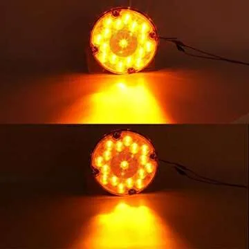 Partsam 2Pcs 7" Round LED Trailer Tail Lights 17 LED Waterproof LED Park Turn Signal Flasher Lights with Waterproof Gaskets for Truck Trailer RV UTE UTV BUS Stepvans 10V-30V