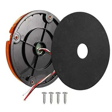 Partsam 2Pcs 7" Round LED Trailer Tail Lights 17 LED Waterproof LED Park Turn Signal Flasher Lights with Waterproof Gaskets for Truck Trailer RV UTE UTV BUS Stepvans 10V-30V