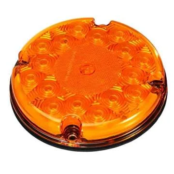 Partsam 2Pcs 7" Round LED Trailer Tail Lights 17 LED Waterproof LED Park Turn Signal Flasher Lights with Waterproof Gaskets for Truck Trailer RV UTE UTV BUS Stepvans 10V-30V