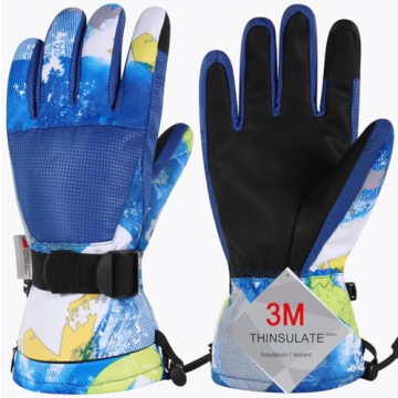 Odtmger Ski Gloves, Winter Gloves,Winter Waterproof Ski Gloves, Warm and Breathable Snow Gloves, Sui...