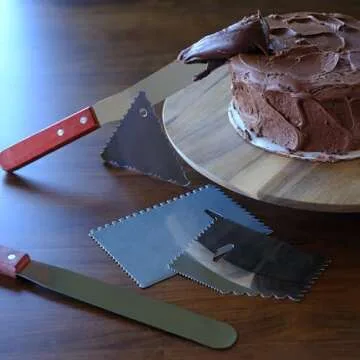 Spec101 Acacia Cake Turntable with Decorating Kit - Perfect for Cake Artists and Enthusiasts