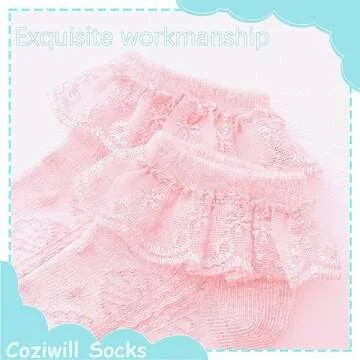 Charming Baby Girl Lace Socks - 6 Pack for Newborns