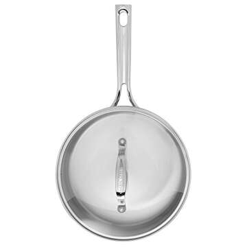 Emeril Lagasse 12 Piece Stainless Steel Cookware Set With Copper Core, Induction Compatible, Dishwasher Safe, Silver