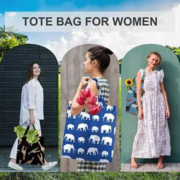 BeeGreen Reusable Grocery Bags Foldable Shopping Bags 6 Pack Cute Holiday Bags with Handles Large Cloth Gift Bags Groceries Tote bag Bulk Polyester Bags Heavy Duty