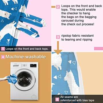 BeeGreen Reusable Grocery Bags Foldable Shopping Bags 6 Pack Cute Holiday Bags with Handles Large Cloth Gift Bags Groceries Tote bag Bulk Polyester Bags Heavy Duty