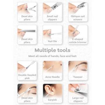 Wesdut [Military-Grade] Nail Care Kit [2025 Most Sharp and Strong Manicure Set] with Nail Clippers Cuticle Trimmer Tweezers File and Travel Case – Professional Tools for Home Travel or Gifts