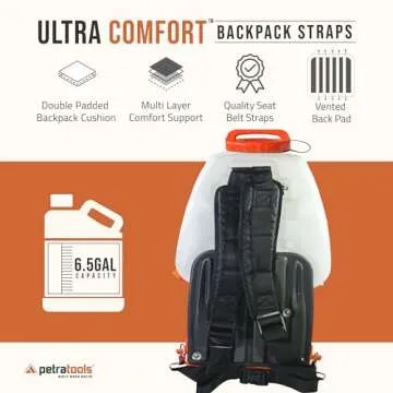 PetraTools Powered Backpack Sprayer with Custom Fitted Cart and 100 Foot Commercial Hose, 2 Hoses Included, Commercial Quality Heavy Duty Sprayer (6.5 Gallon Cart Sprayer)