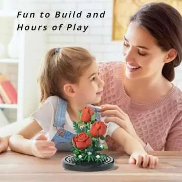 WULOBOOI Red Rose Micro Building Block Set for Home Decor