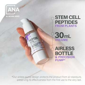 All Natural Advice Peptide Eye Gel 30mL | With Plant Stem Cells & Organic Botanicals | Eye Serum & D...
