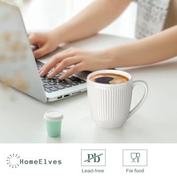 HomeElves White Coffee Mugs Set of 6 - Elegant & Durable