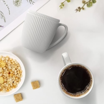 HomeElves White Coffee Mugs Set of 6 - Elegant & Durable