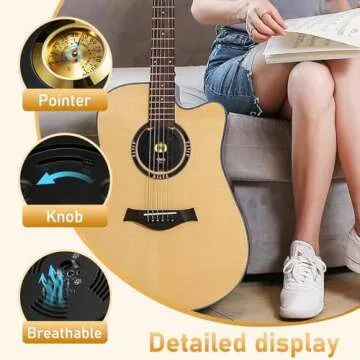 GUITTO Guitar Humidifier Acoustic Soundhole Cover, 2 in 1 Humidity GHD-04