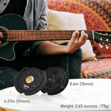 GUITTO Guitar Humidifier Acoustic Soundhole Cover, 2 in 1 Humidity GHD-04