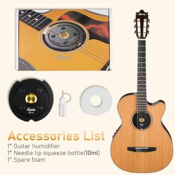 GUITTO Guitar Humidifier Acoustic Soundhole Cover, 2 in 1 Humidity GHD-04