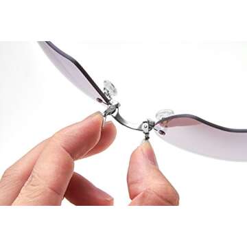 Retro Clip On Nose Sunglasses Matrix Morpheus Rimless Black