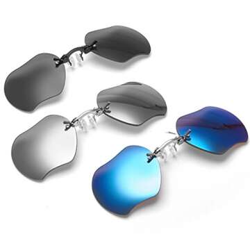 Retro Clip On Nose Sunglasses Matrix Morpheus Rimless Black